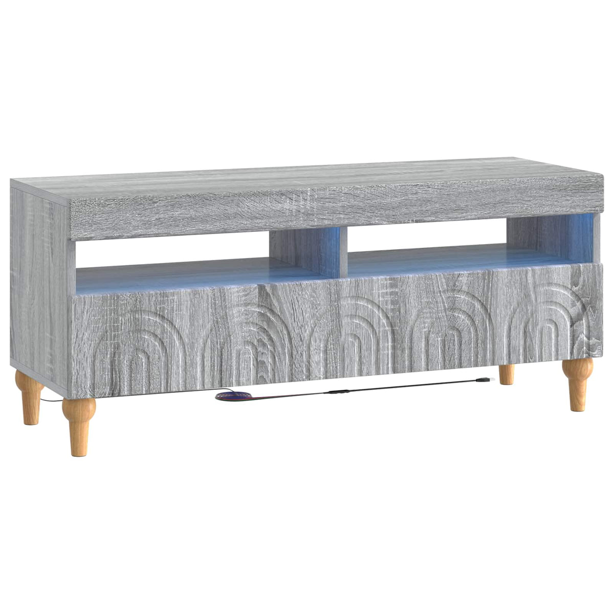 3-dijelni LED TV kabinet Siva Sonoma Konstruirano drvo