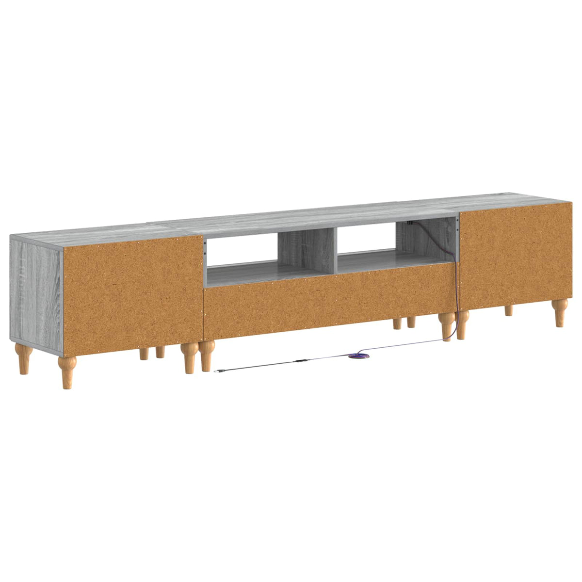 3-dijelni LED TV kabinet Siva Sonoma Konstruirano drvo