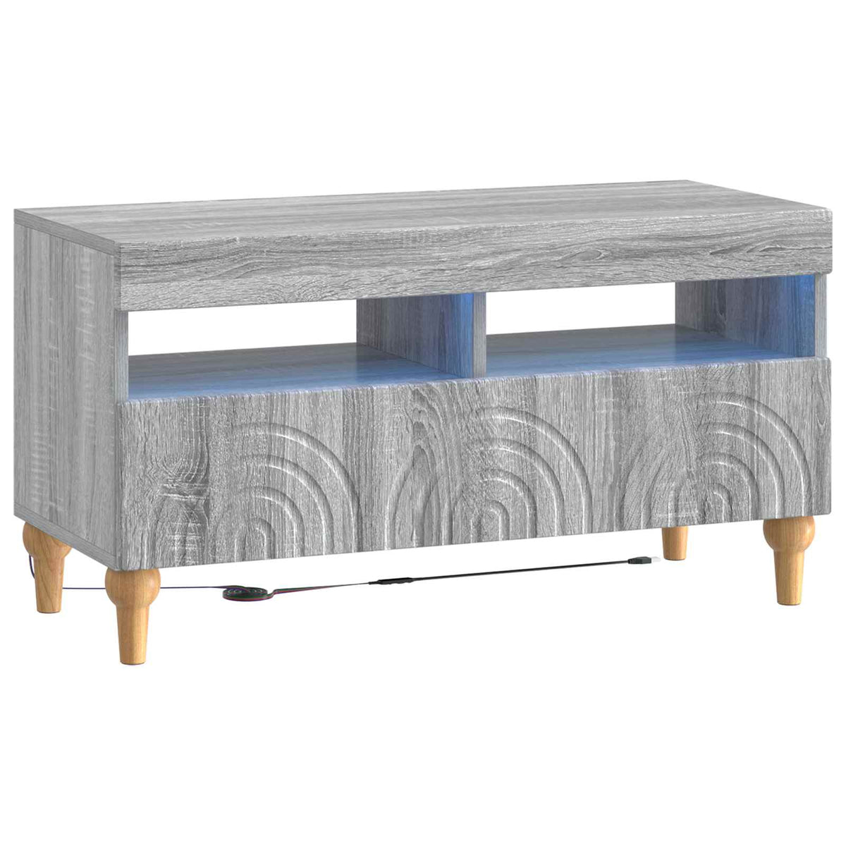 3-dijelni LED TV kabinet Siva Sonoma Konstruirano drvo