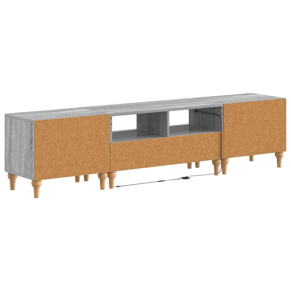 3-dijelni LED TV kabinet Siva Sonoma Konstruirano drvo
