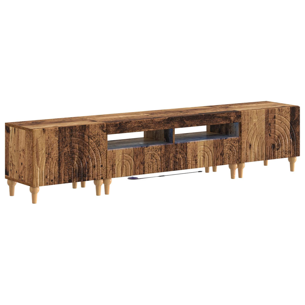 3-dijelni LED TV kabinet Staro drvo Konstruirano drvo
