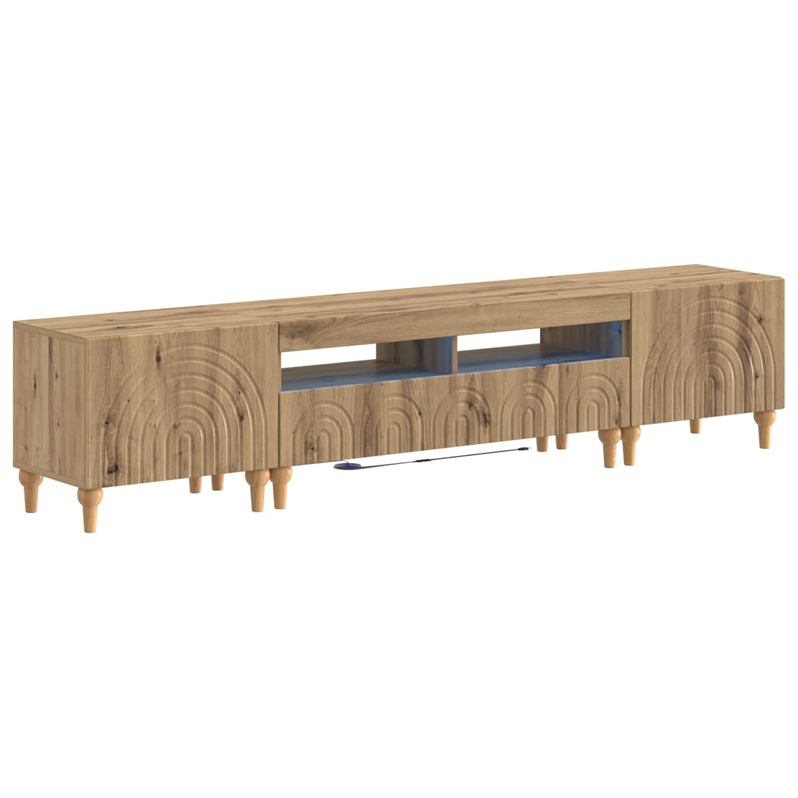 3-dijelni LED TV kabinet Hrast artisan Konstruirano drvo