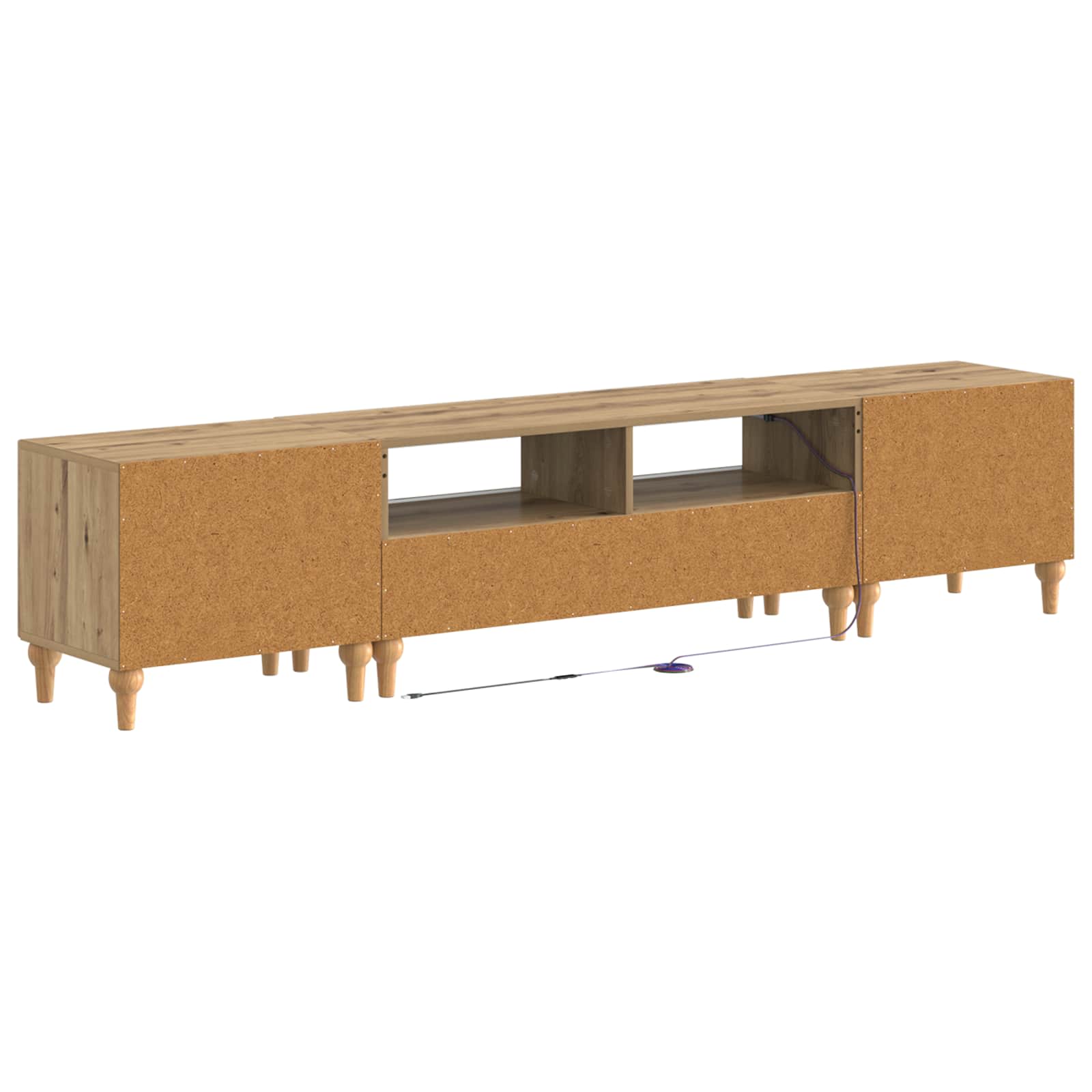 3-dijelni LED TV kabinet Hrast artisan Konstruirano drvo