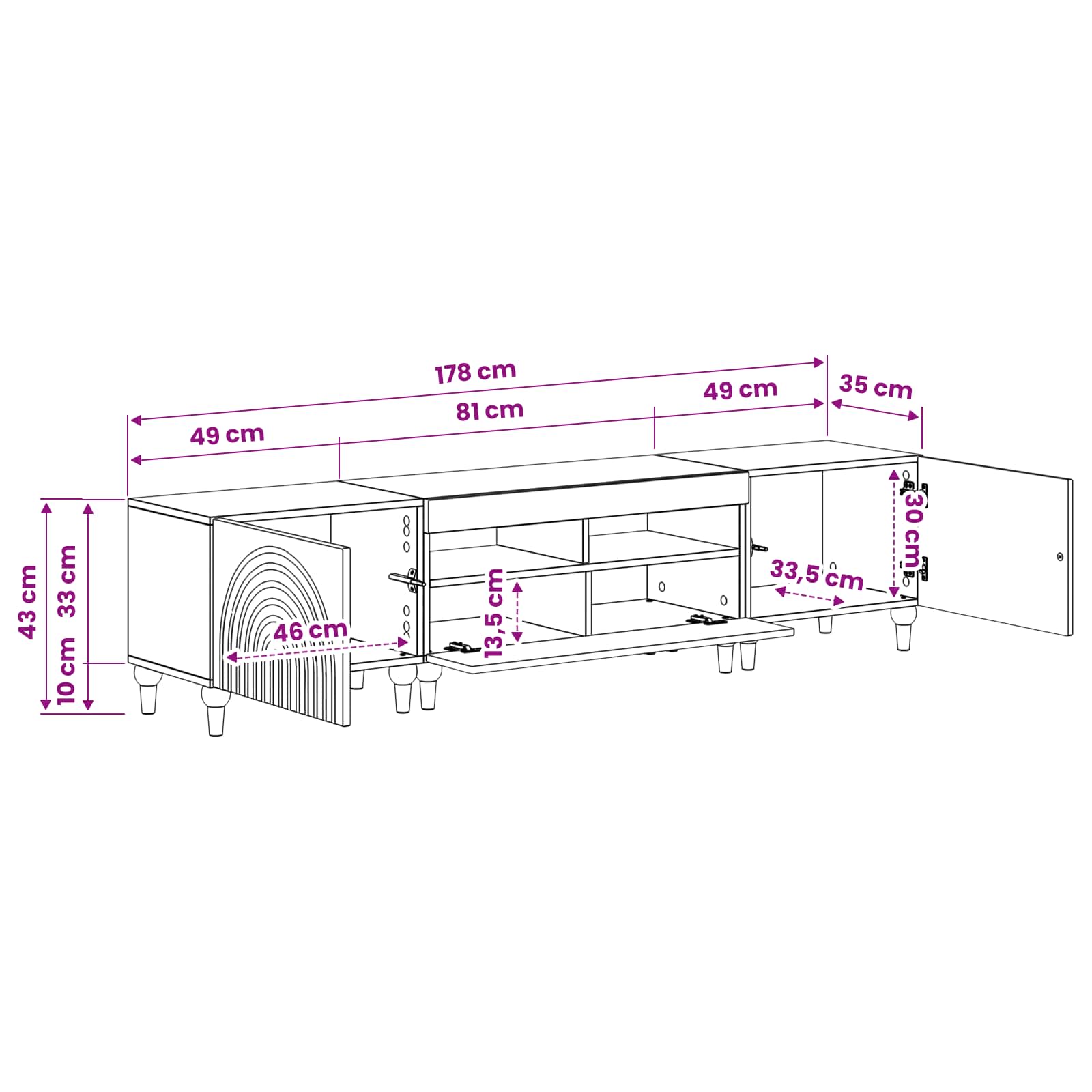 3-dijelni LED TV kabinet Hrast artisan Konstruirano drvo