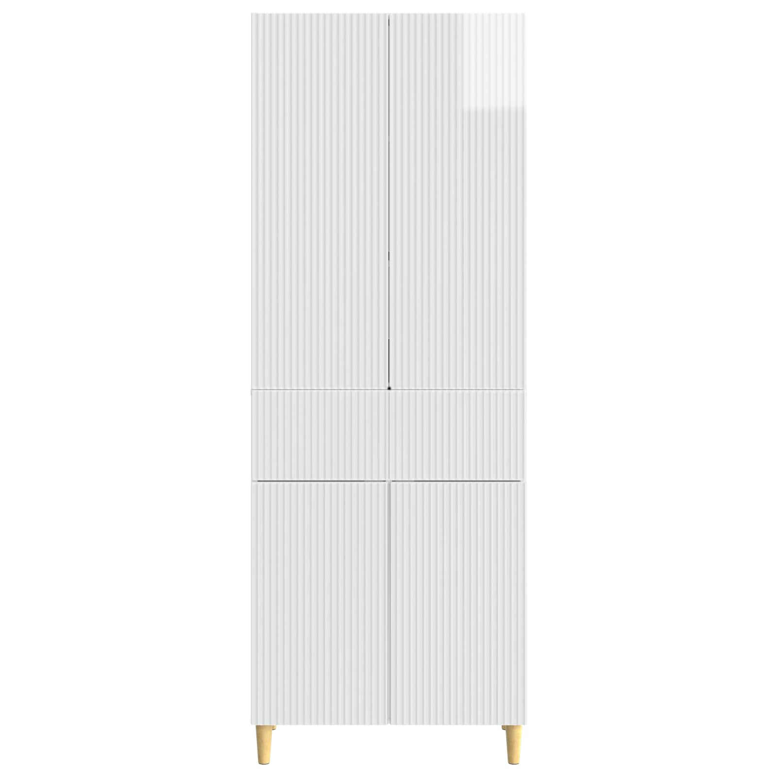 Set ormara 2 pcs Bijela visokog sjaja 66 x 34,5 x 90 cm