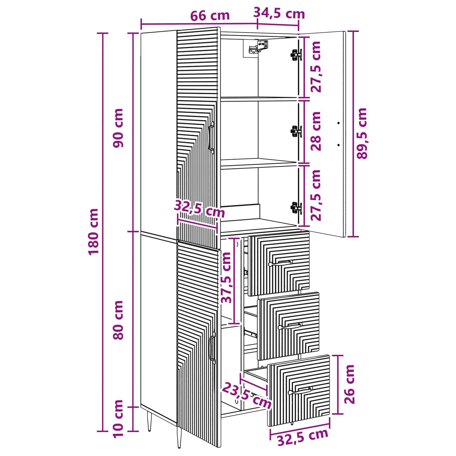 Set ormara 2 pcs Hrast sonoma 66 x 34,5 x 89,5 cm