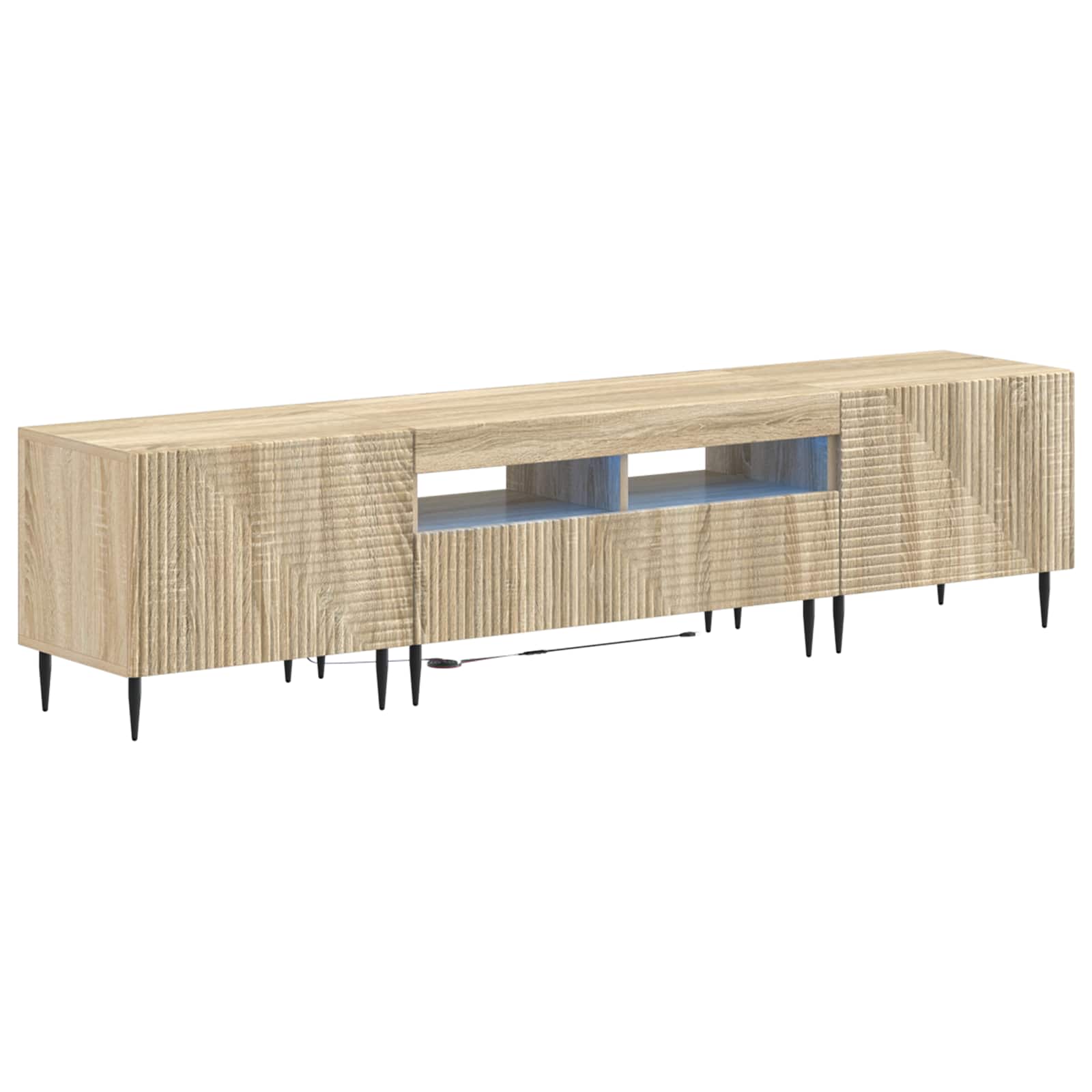 3-dijelni LED TV kabinet Hrast sonoma Konstruirano drvo