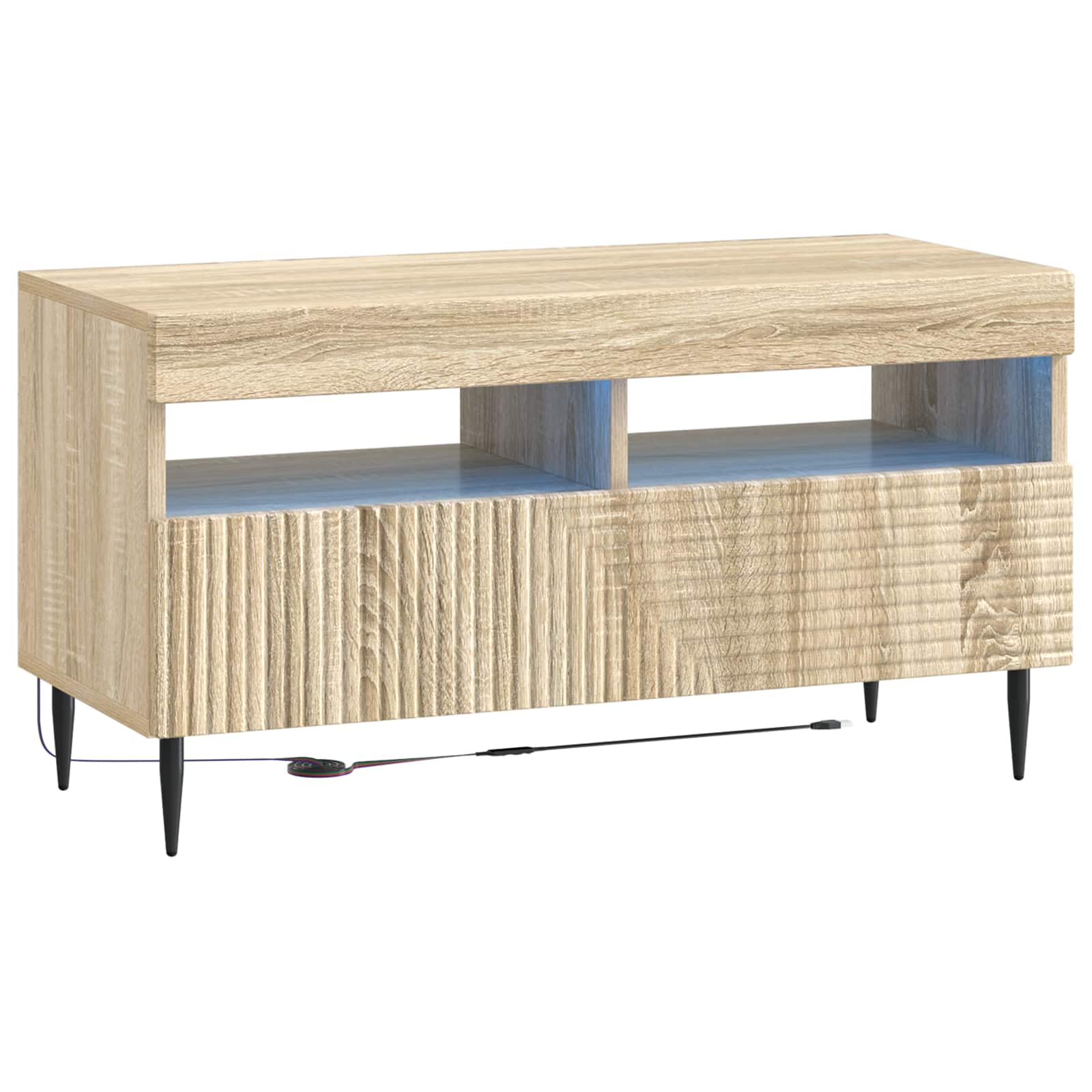 3-dijelni LED TV kabinet Hrast sonoma Konstruirano drvo