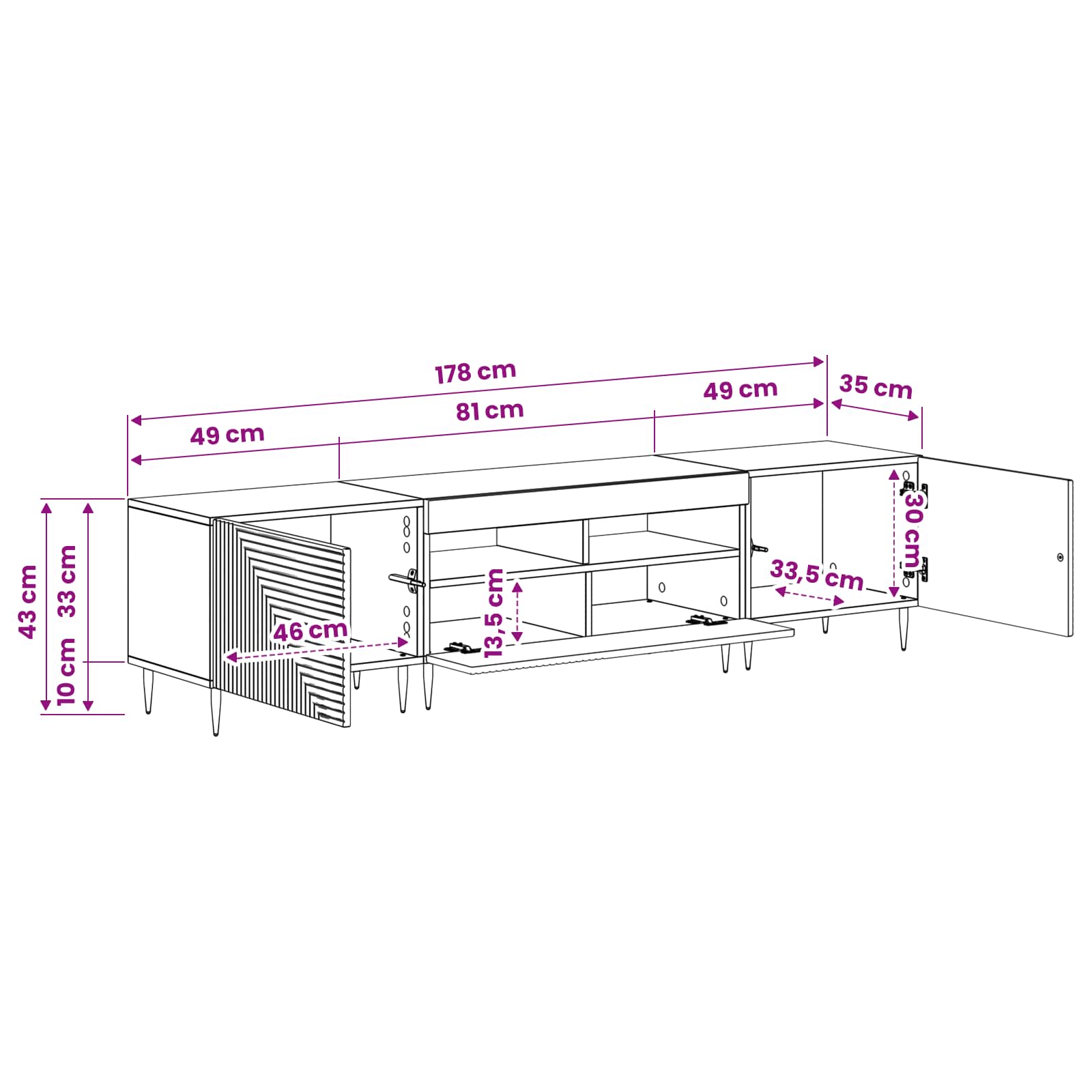 3-dijelni LED TV kabinet Hrast sonoma Konstruirano drvo
