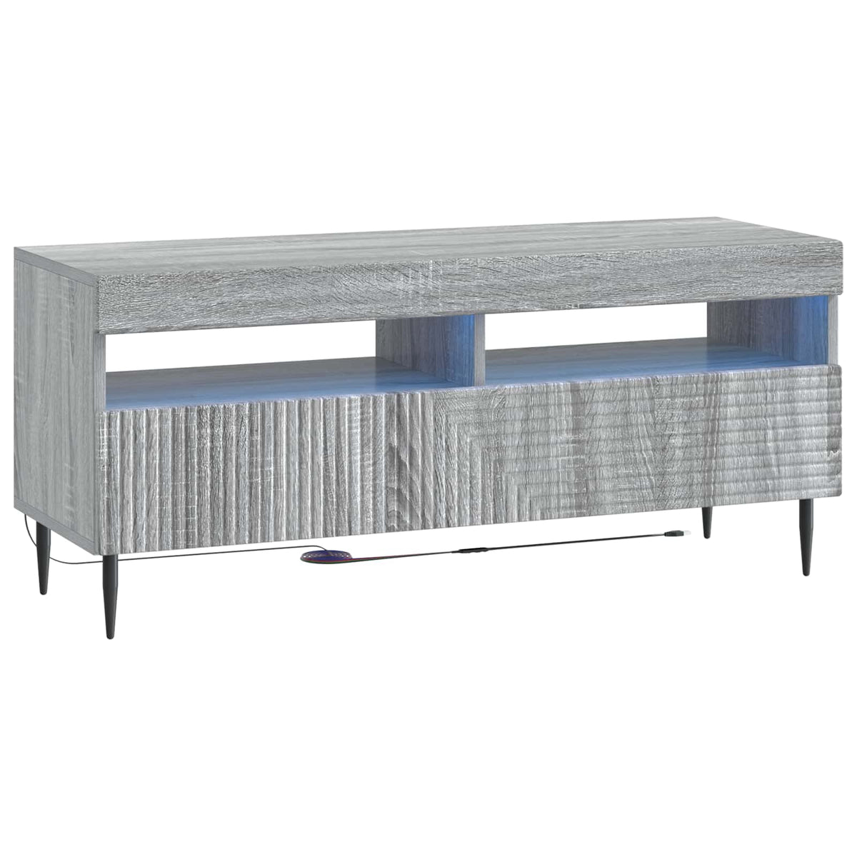 3-dijelni LED TV kabinet Siva Sonoma Konstruirano drvo