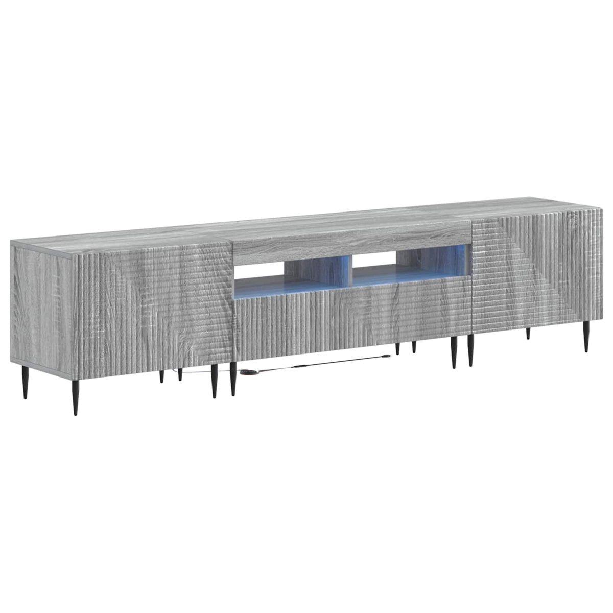 3-dijelni LED TV kabinet Siva Sonoma Konstruirano drvo