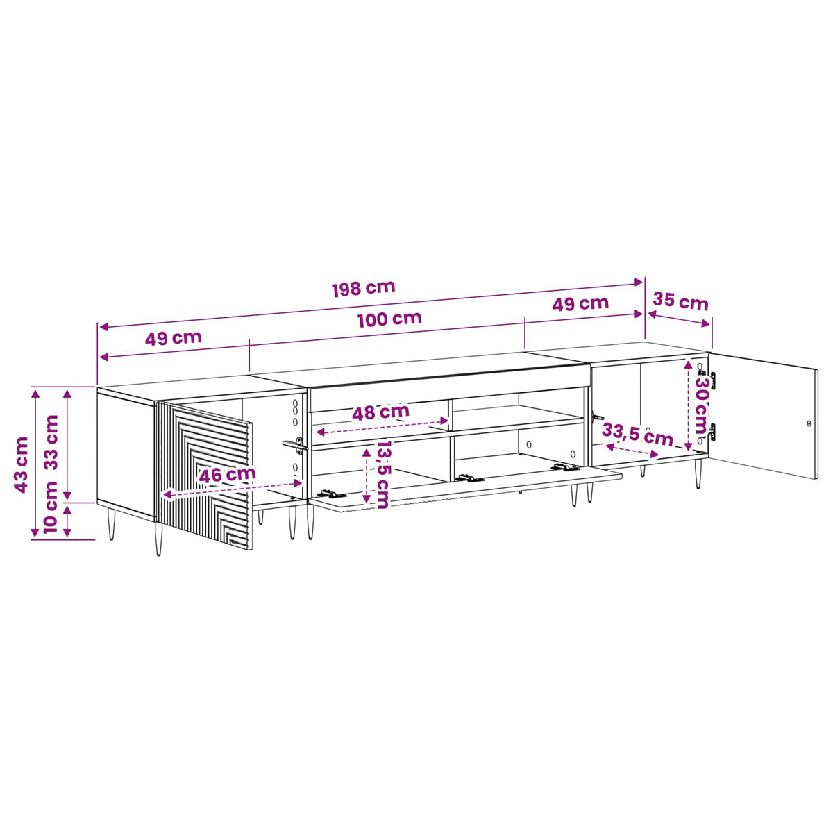 3-dijelni LED TV kabinet Staro drvo Konstruirano drvo