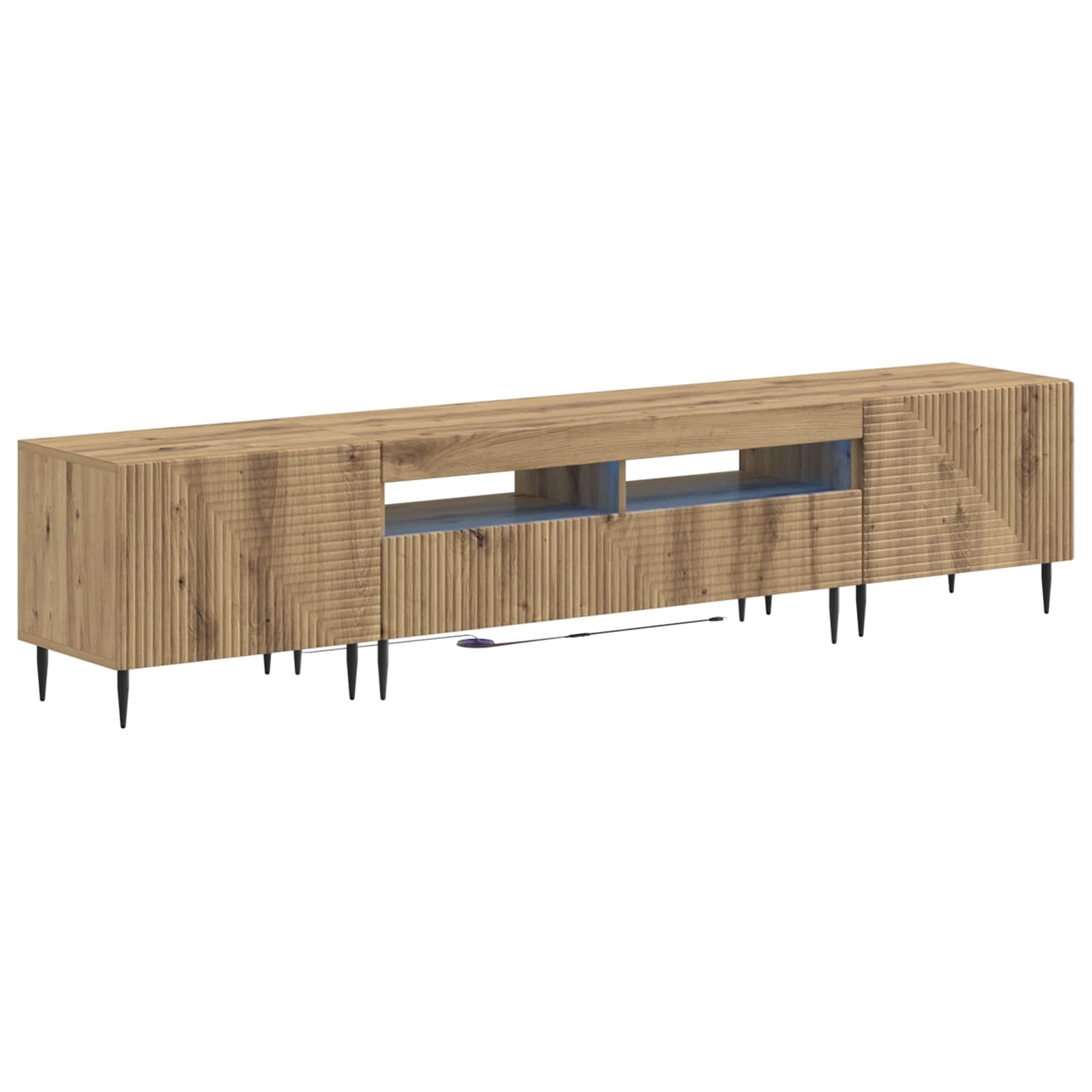 3-dijelni LED TV kabinet Hrast artisan Konstruirano drvo