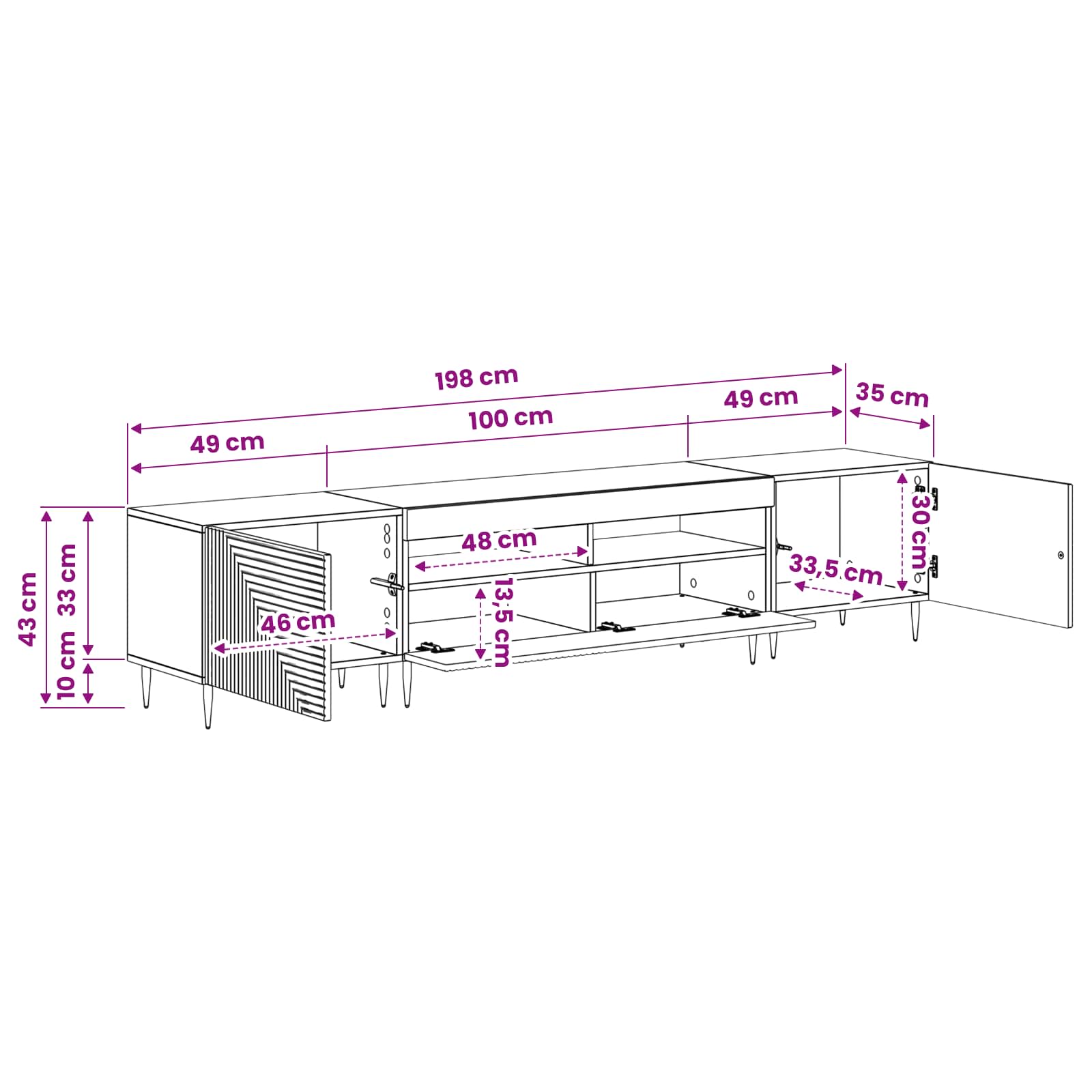3-dijelni LED TV kabinet Hrast artisan Konstruirano drvo