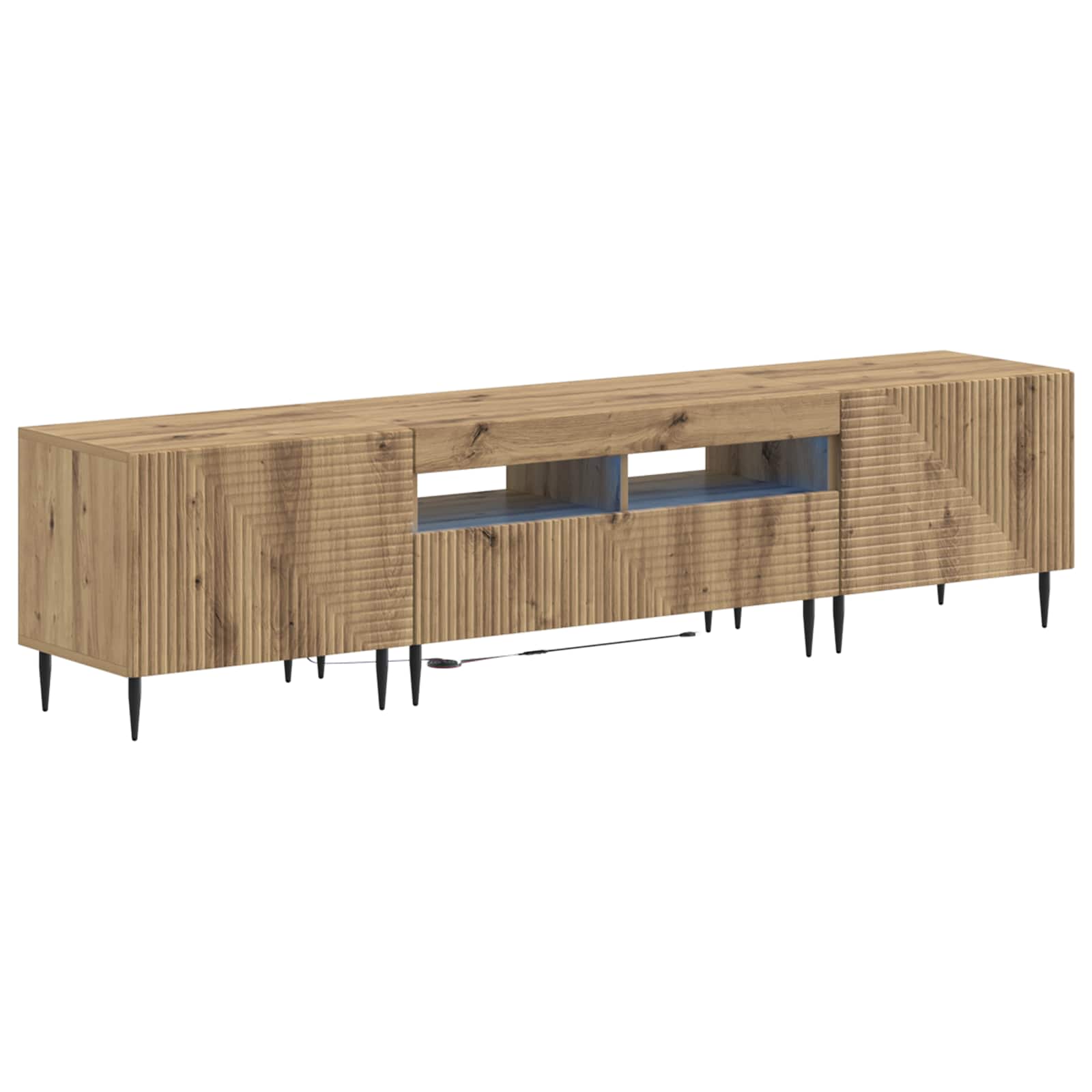 3-dijelni LED TV kabinet Hrast artisan Konstruirano drvo