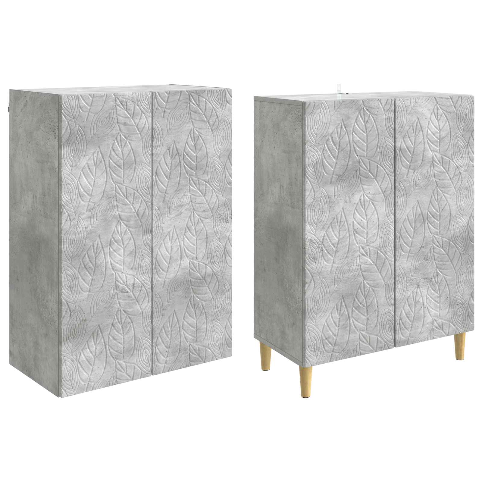 Set ormara 2 pcs Betonska siva Konstruirano drvo