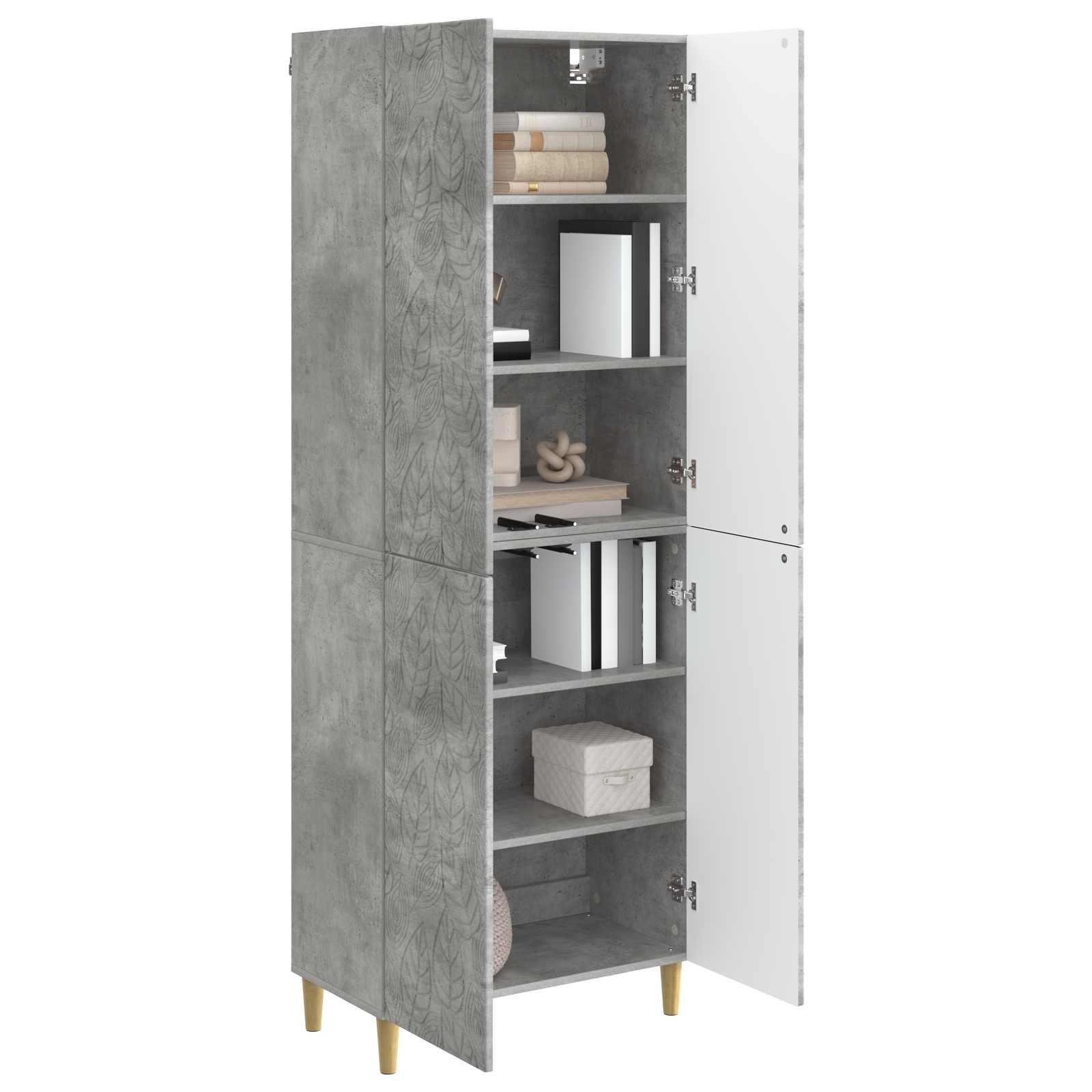 Set ormara 2 pcs Betonska siva Konstruirano drvo