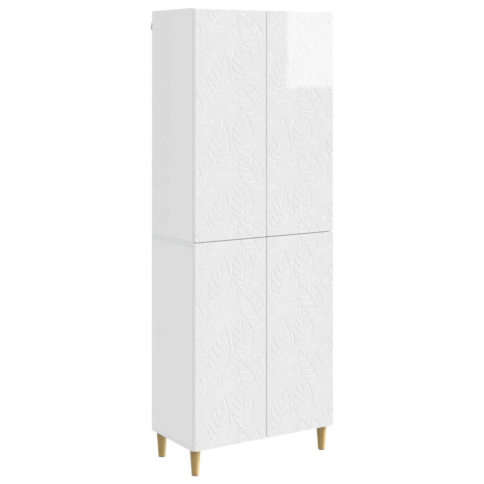 Set ormara 2 pcs Bijela visokog sjaja Konstruirano drvo