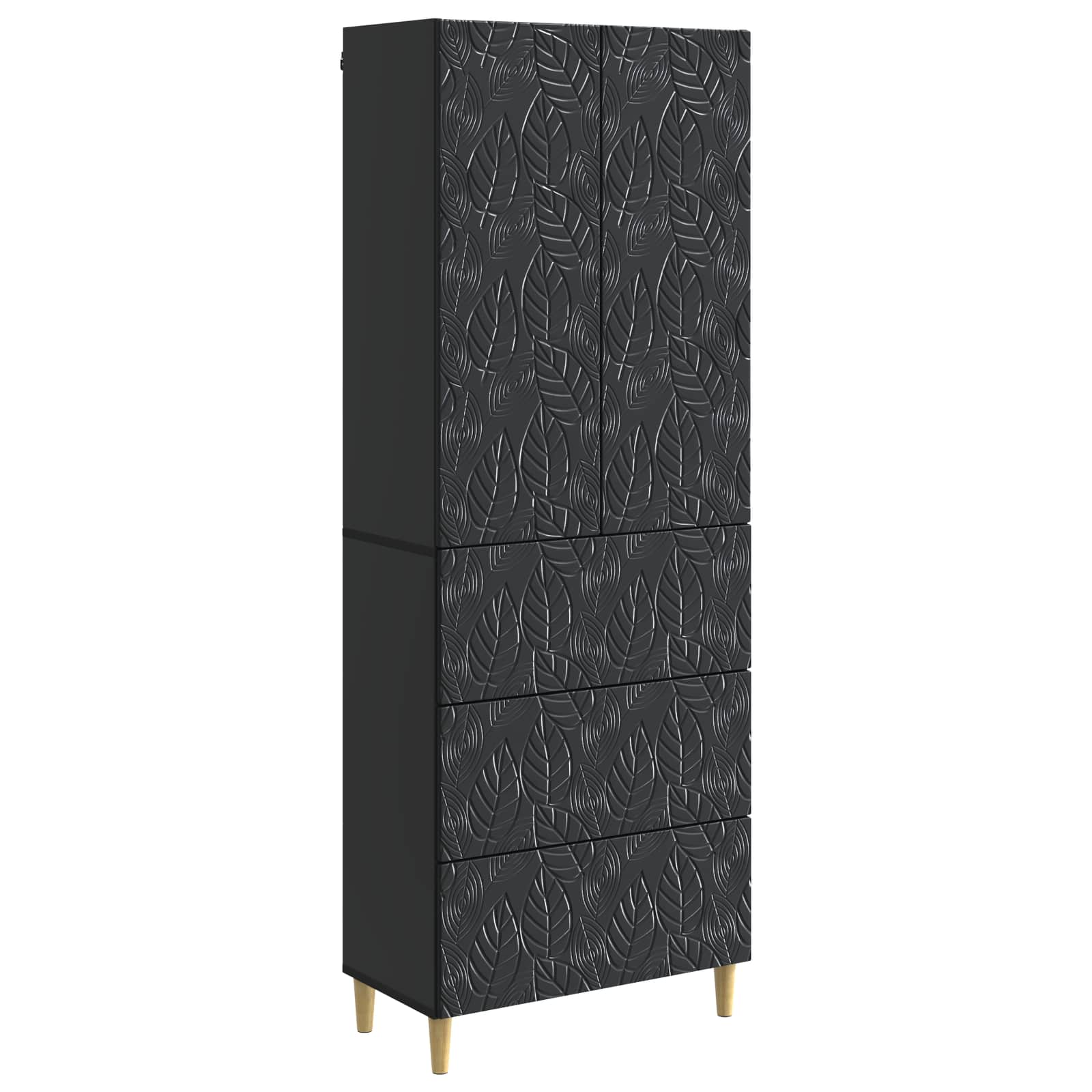 Set ormara 2 pcs Crna 66 x 34,5 x 90 cm Konstruirano drvo