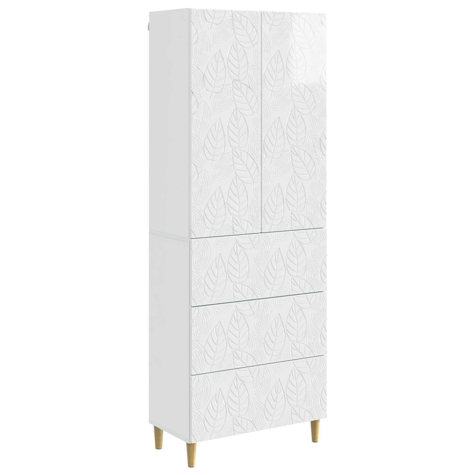 Set ormara 2 pcs Bijela visokog sjaja 66 x 34,5 x 90 cm