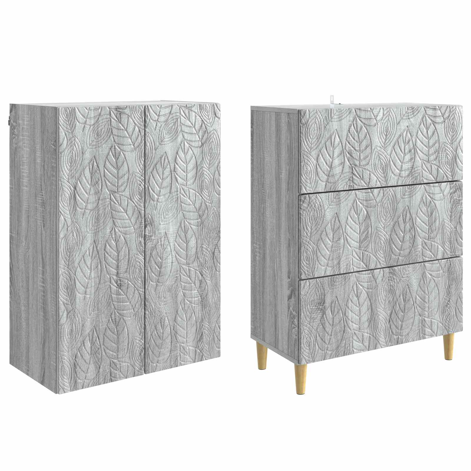 Set ormara 2 pcs Siva Sonoma 66 x 34,5 x 90 cm