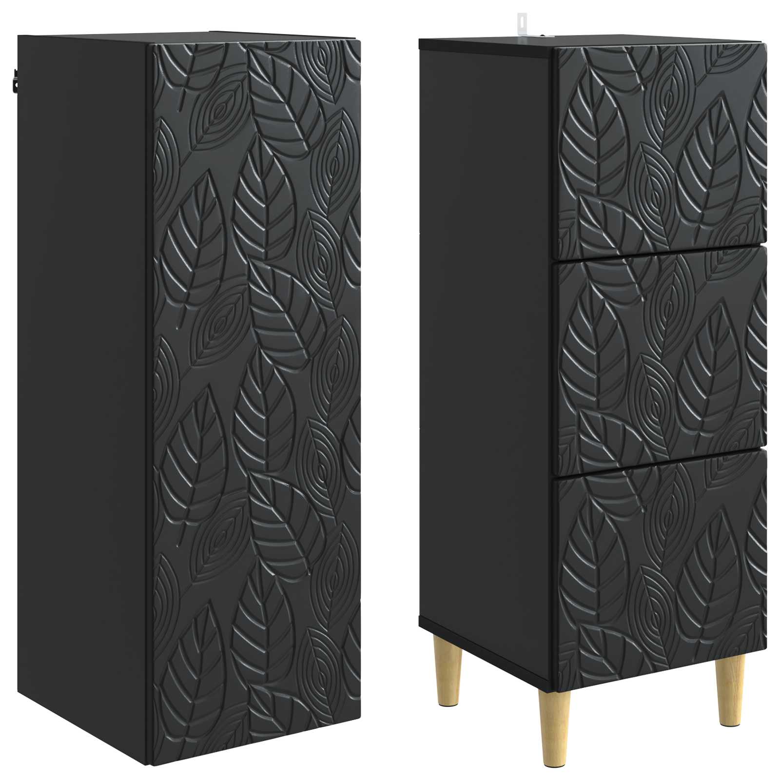 Set ormara 2 pcs Crna 33 x 34,5 x 90 cm Konstruirano drvo