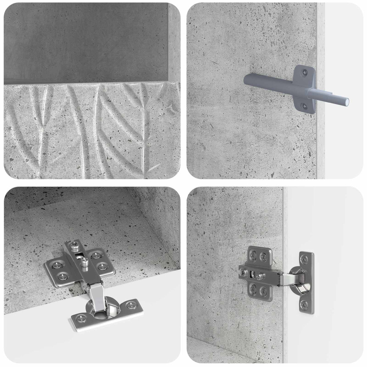 5-dijelni LED TV ormarić Betonska siva Konstruirano drvo