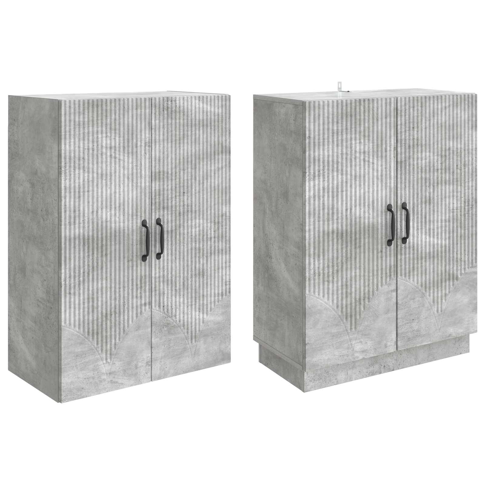 Set ormara 2 pcs Betonska siva Konstruirano drvo
