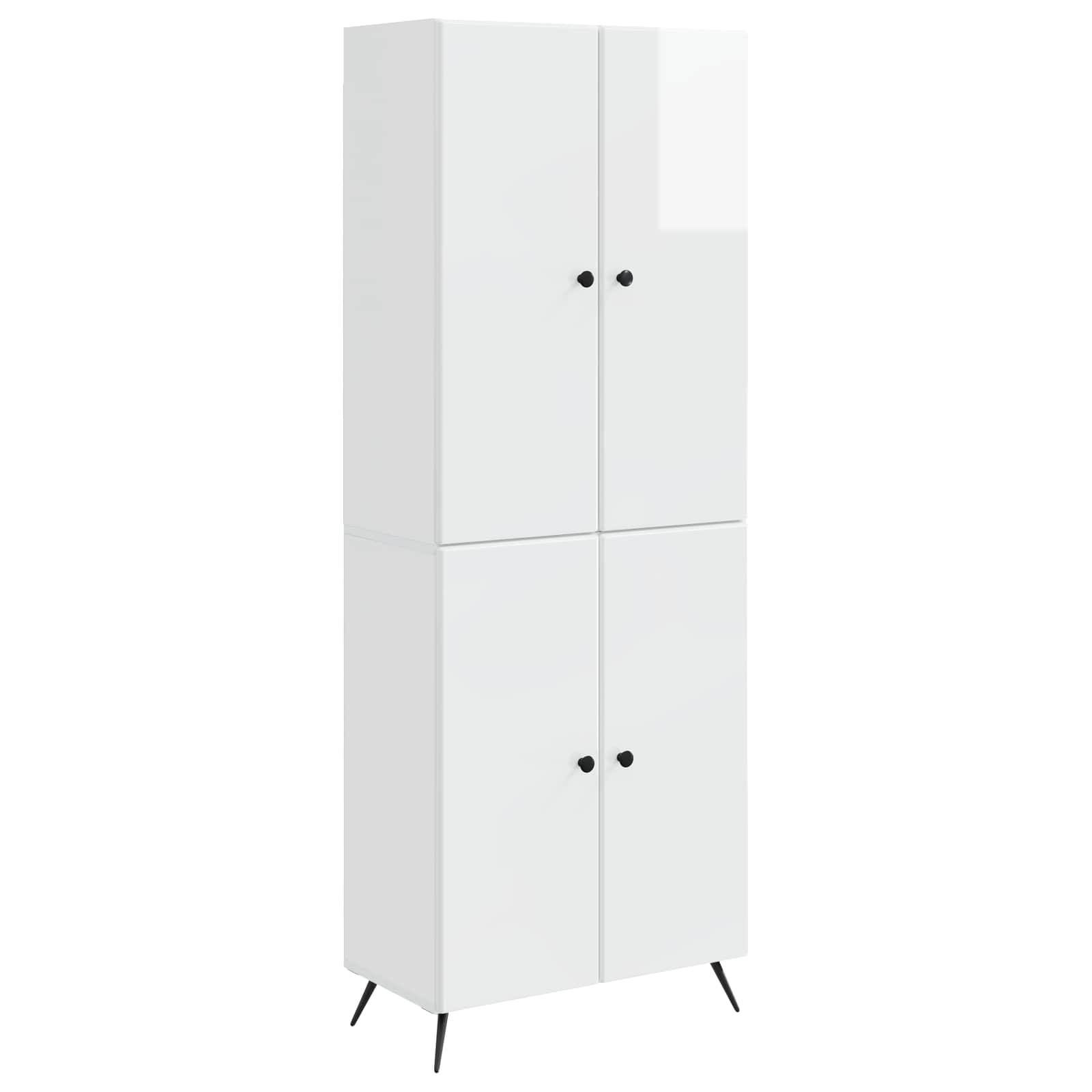 Set ormara 2 pcs Bijela visokog sjaja Konstruirano drvo
