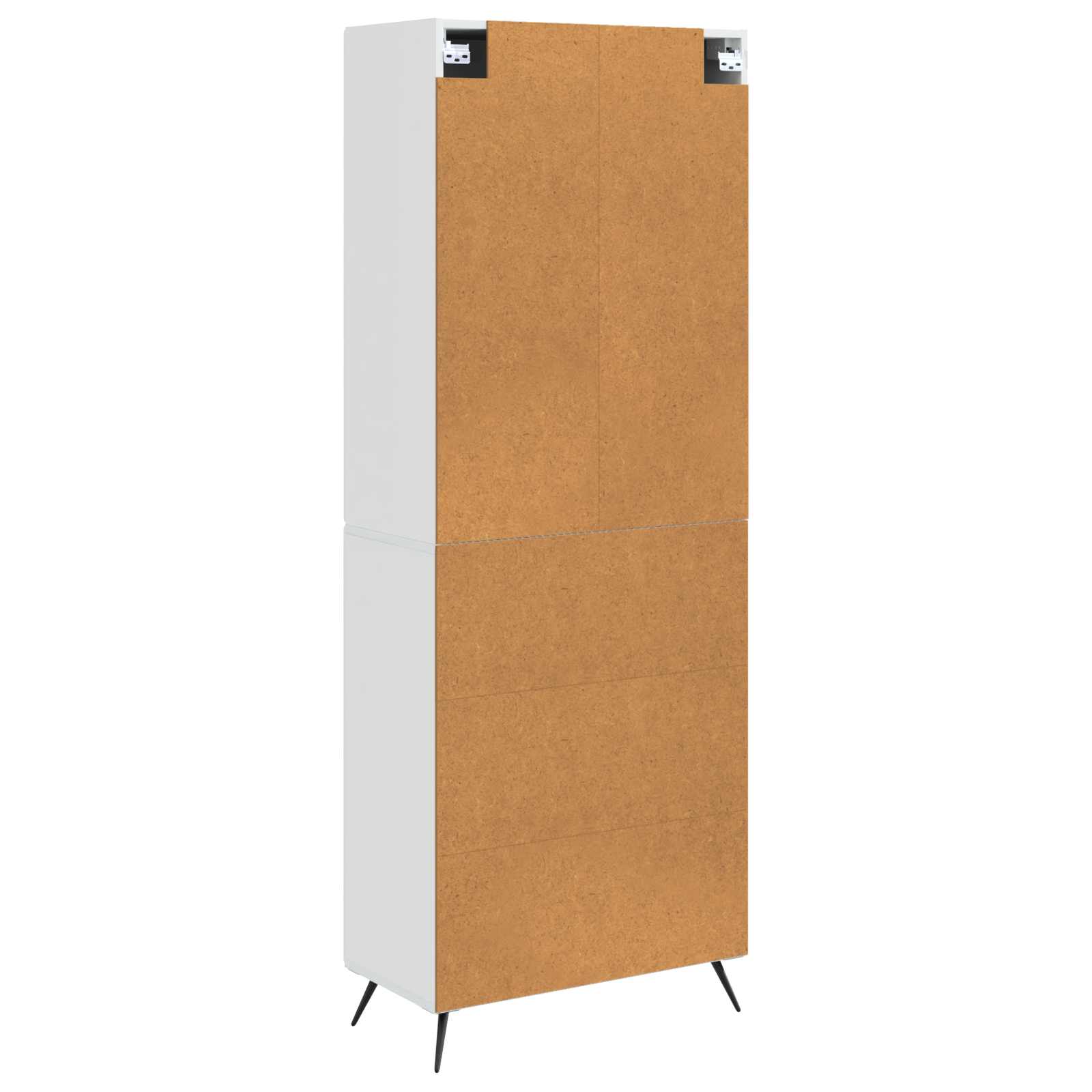 Set ormara 2 pcs Bijela visokog sjaja Konstruirano drvo