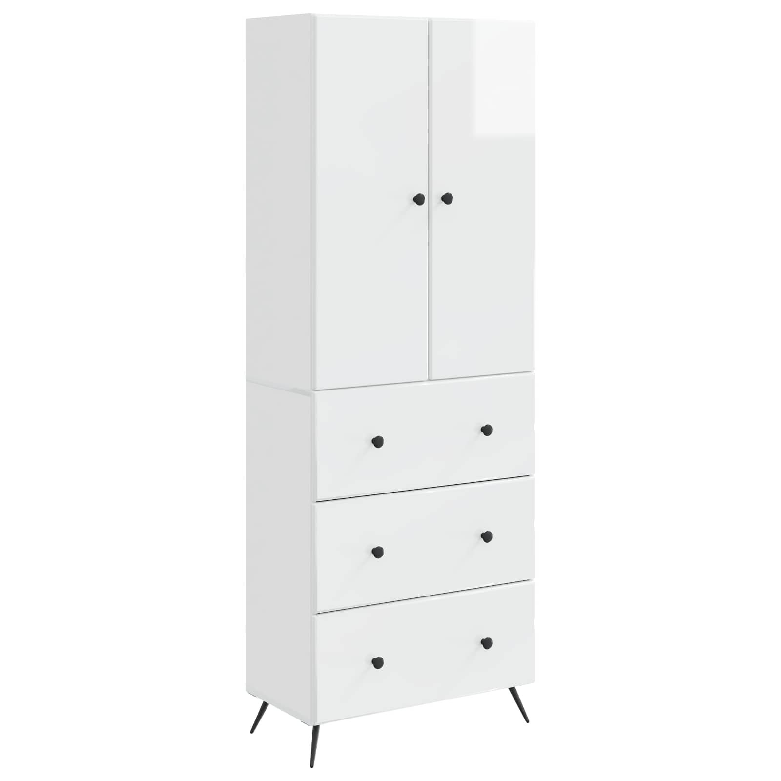 Set ormara 2 pcs Bijela visokog sjaja 66 x 34,5 x 90 cm