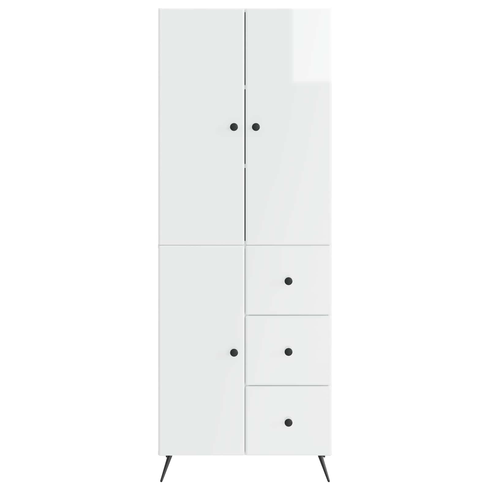 Set ormara 2 pcs Bijela visokog sjaja Konstruirano drvo