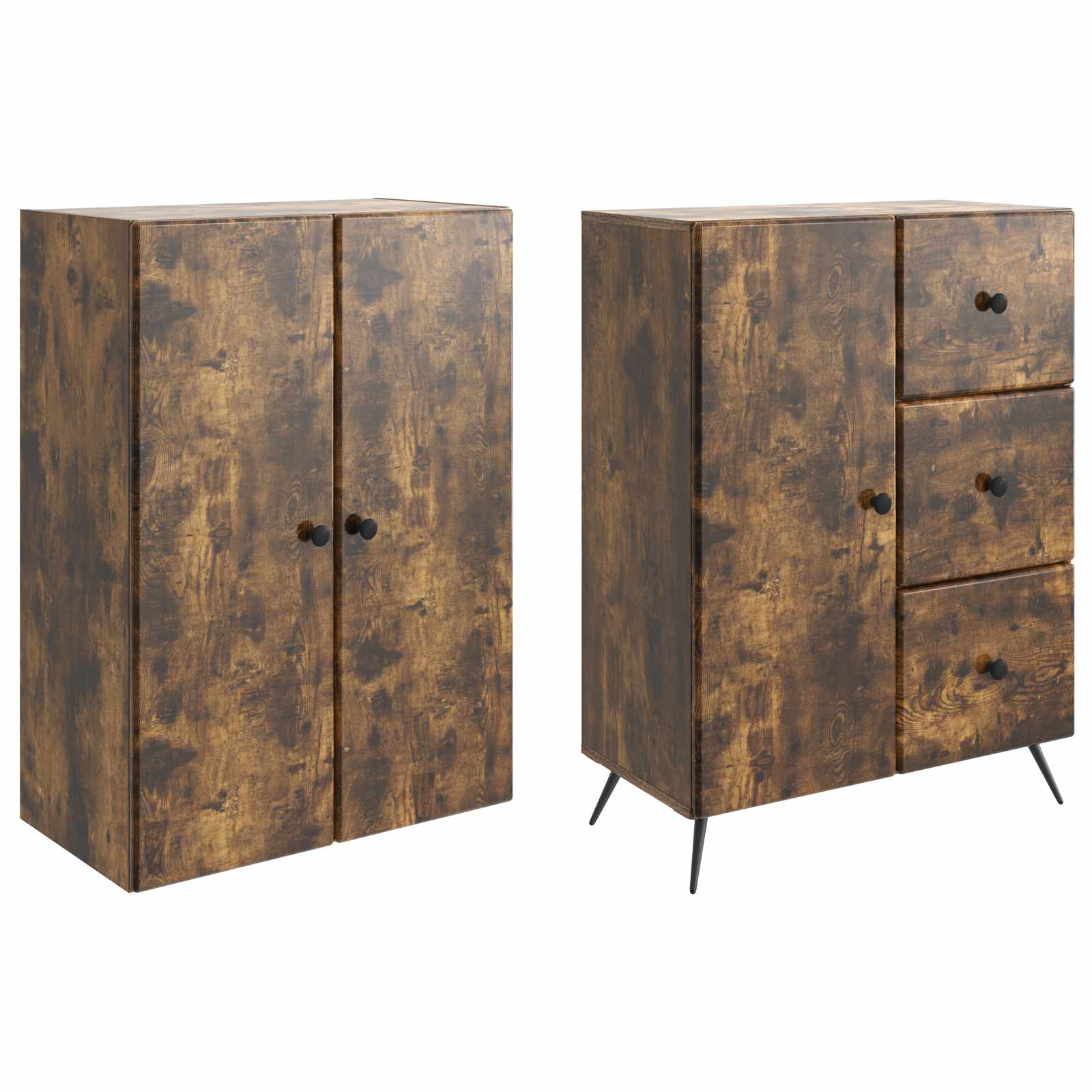 Set ormara 2 pcs Dimljeni hrast Konstruirano drvo