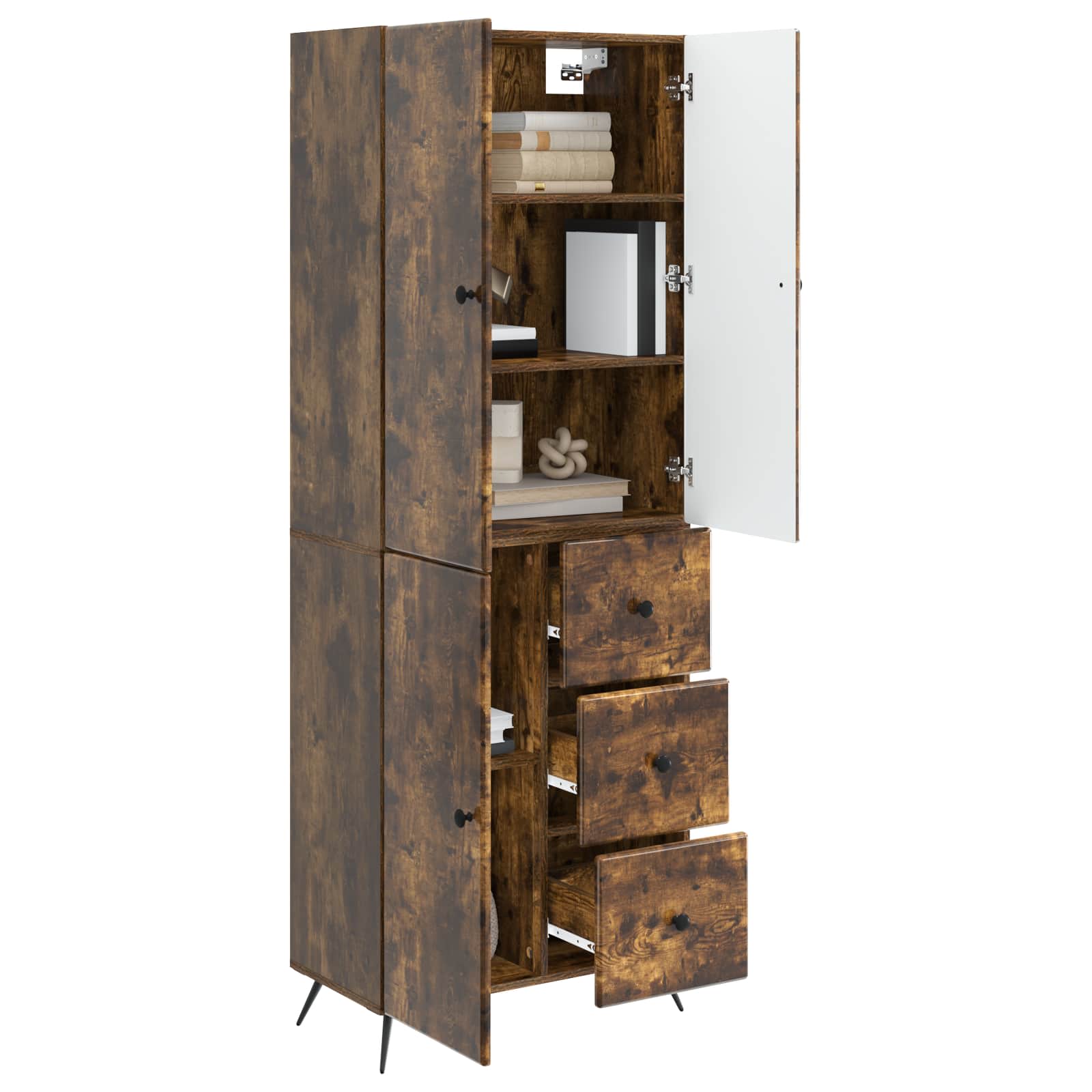 Set ormara 2 pcs Dimljeni hrast Konstruirano drvo