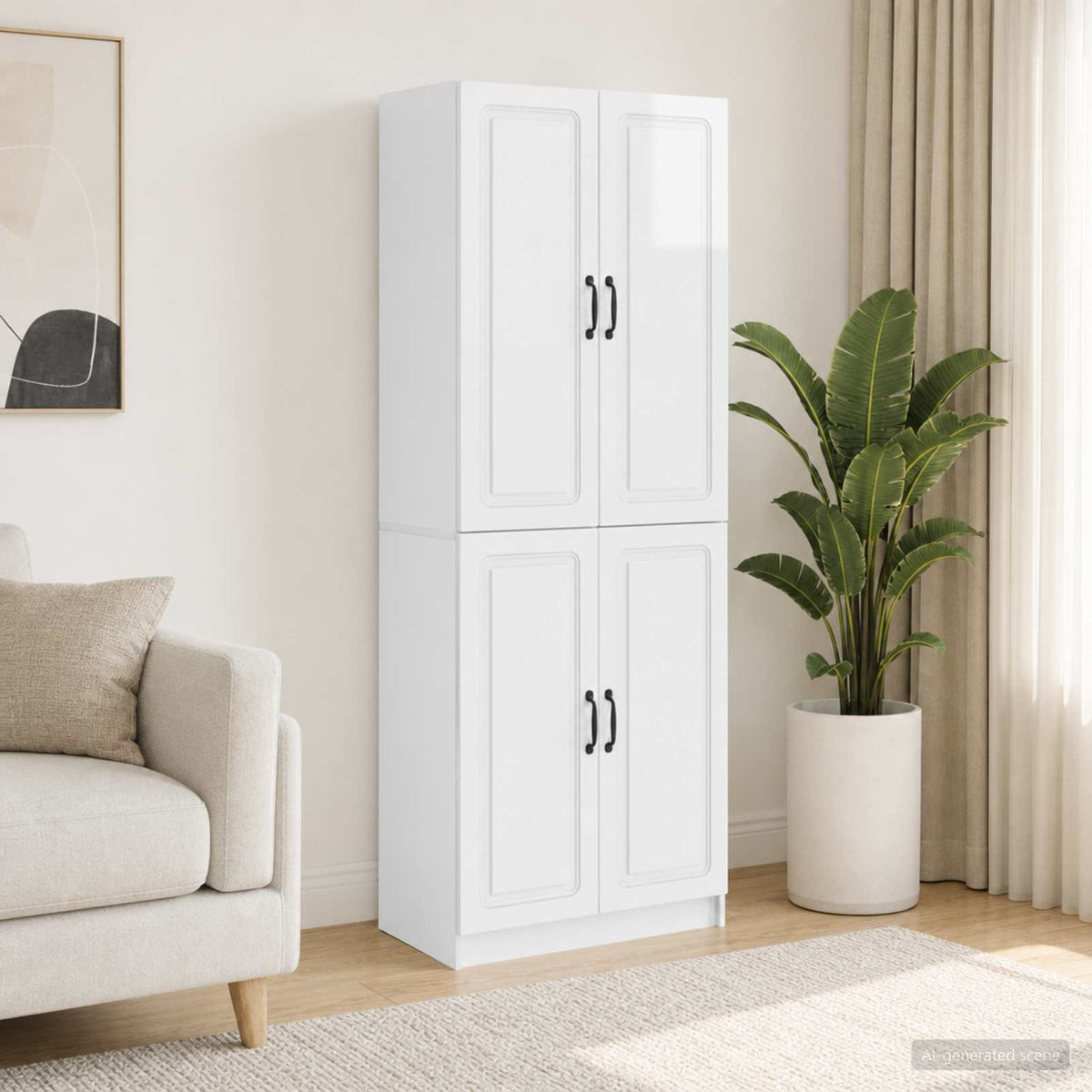 Set ormara 2 kom. Bijela visokog sjaja Konstruirano drvo 66 x 34,5 x 87 cm
