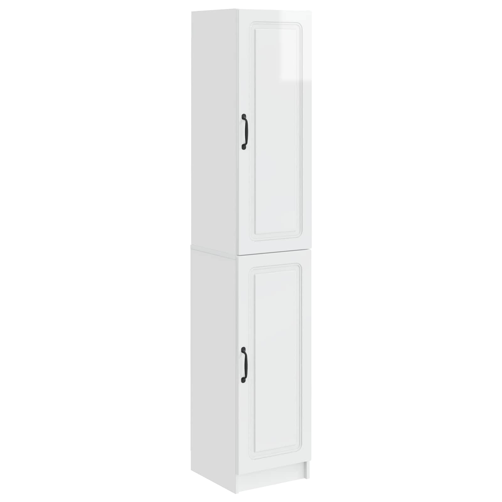 Set ormara 2 pcs Bijela visokog sjaja Konstruirano drvo