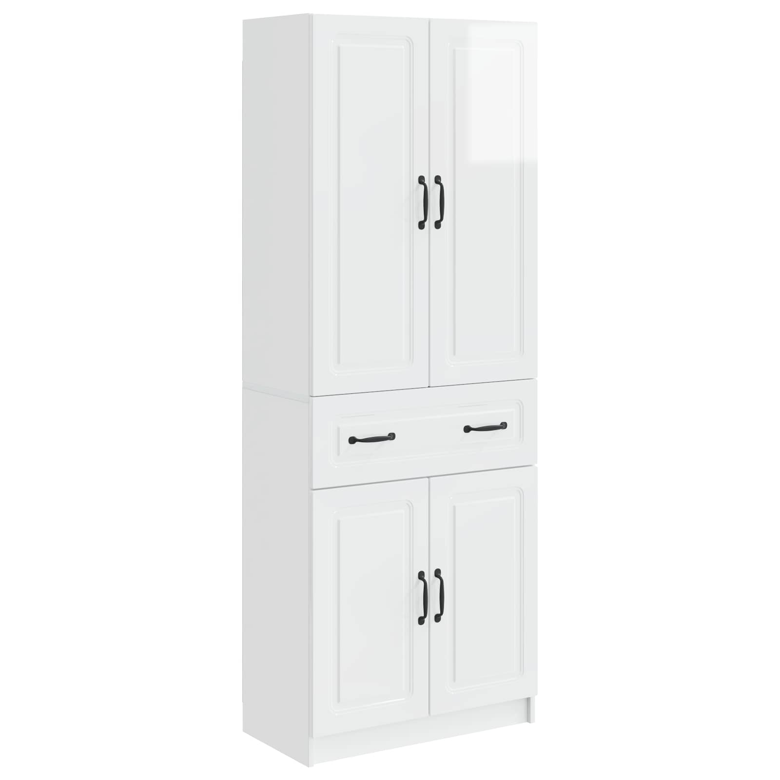 Set ormara 2 pcs Bijela visokog sjaja Konstruirano drvo