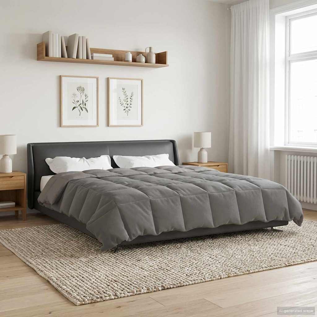 Ljetni pokrivač Svijetlo siva 200 x 240 cm Mikrovlakna