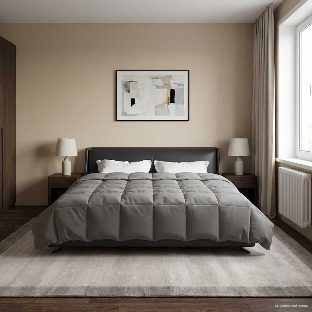 Ljetni pokrivač Svijetlo siva 200 x 240 cm Mikrovlakna