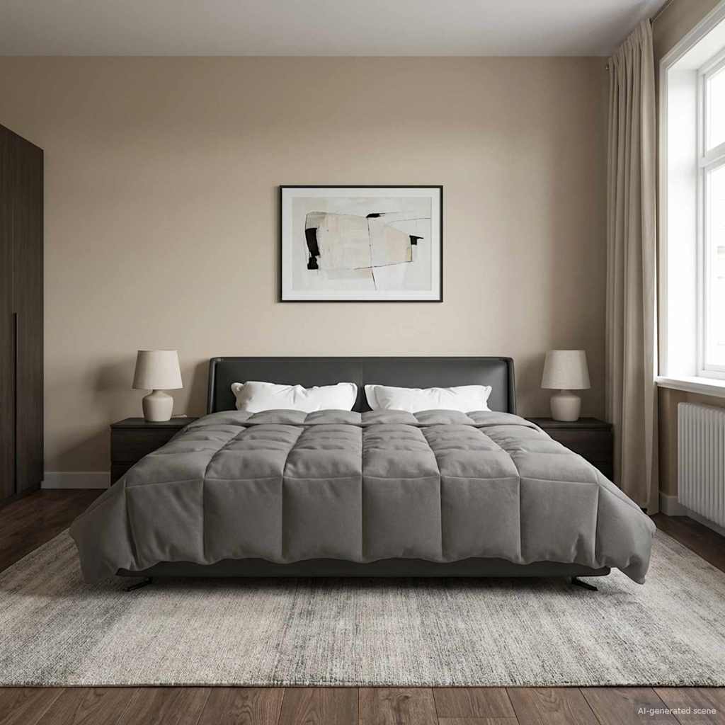 Ljetni pokrivač Svijetlo siva 220 x 260 cm Mikrovlakna