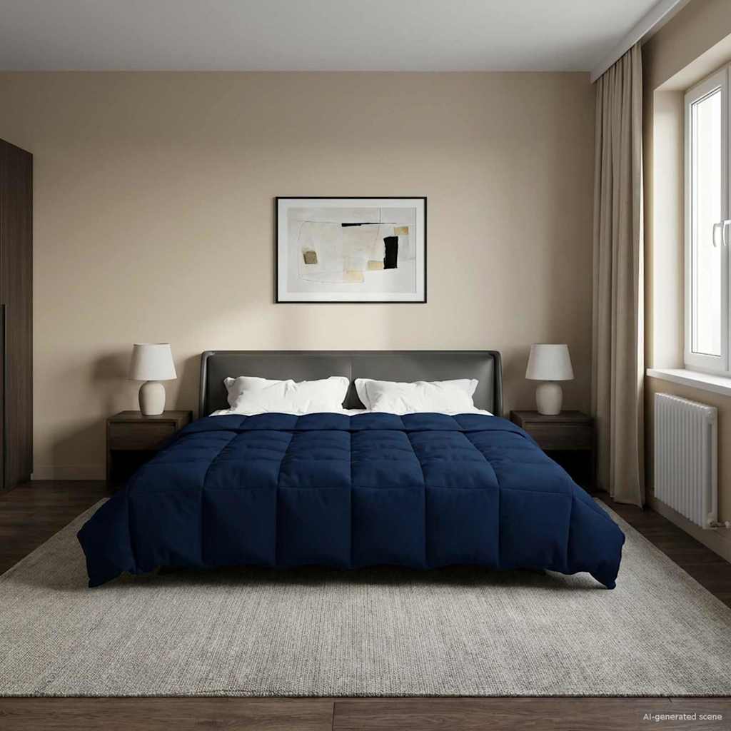 Ljetni pokrivač Šonerisan Tamno plava 220 x 260 cm Mikrovlakna