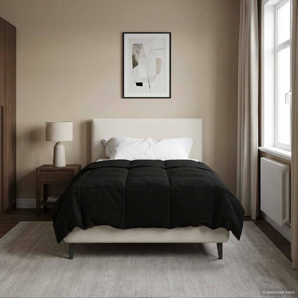 Puni pokrivač za cijelu godinu Crna 140 x 200 cm Mikrovlakna
