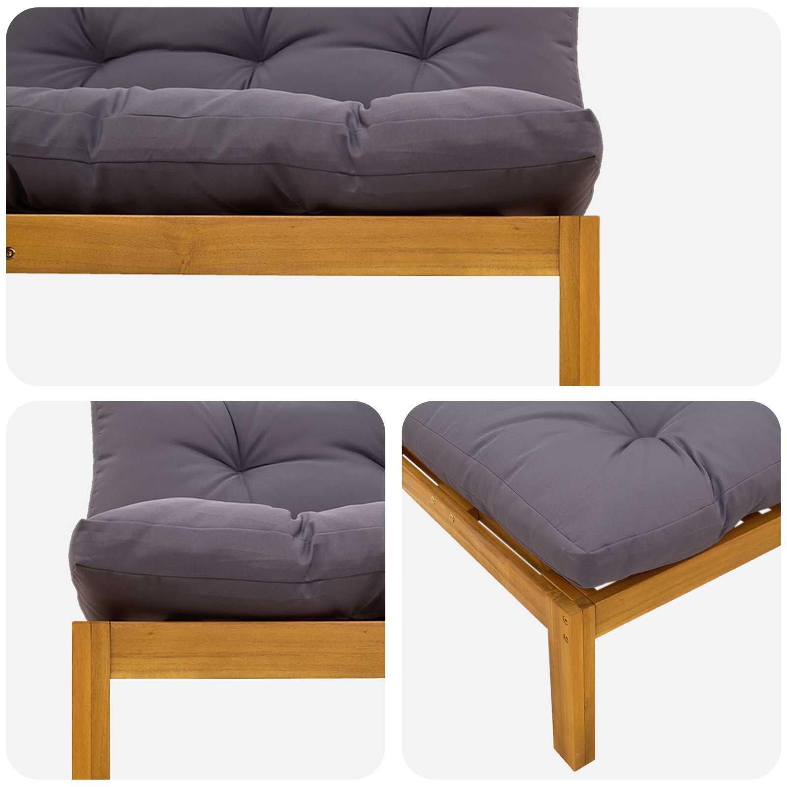 Srednji Sofe Jedinica Prirodna i tamno siva 120 x 80 x 82 cm