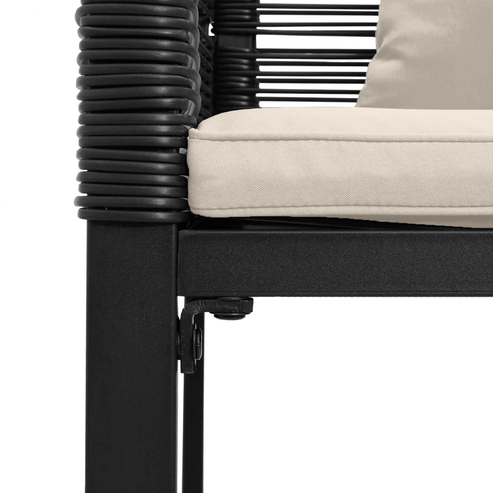 Vanjska klupa Crna i krem-bijela 117 x 54 x 74.5 cm poliratan