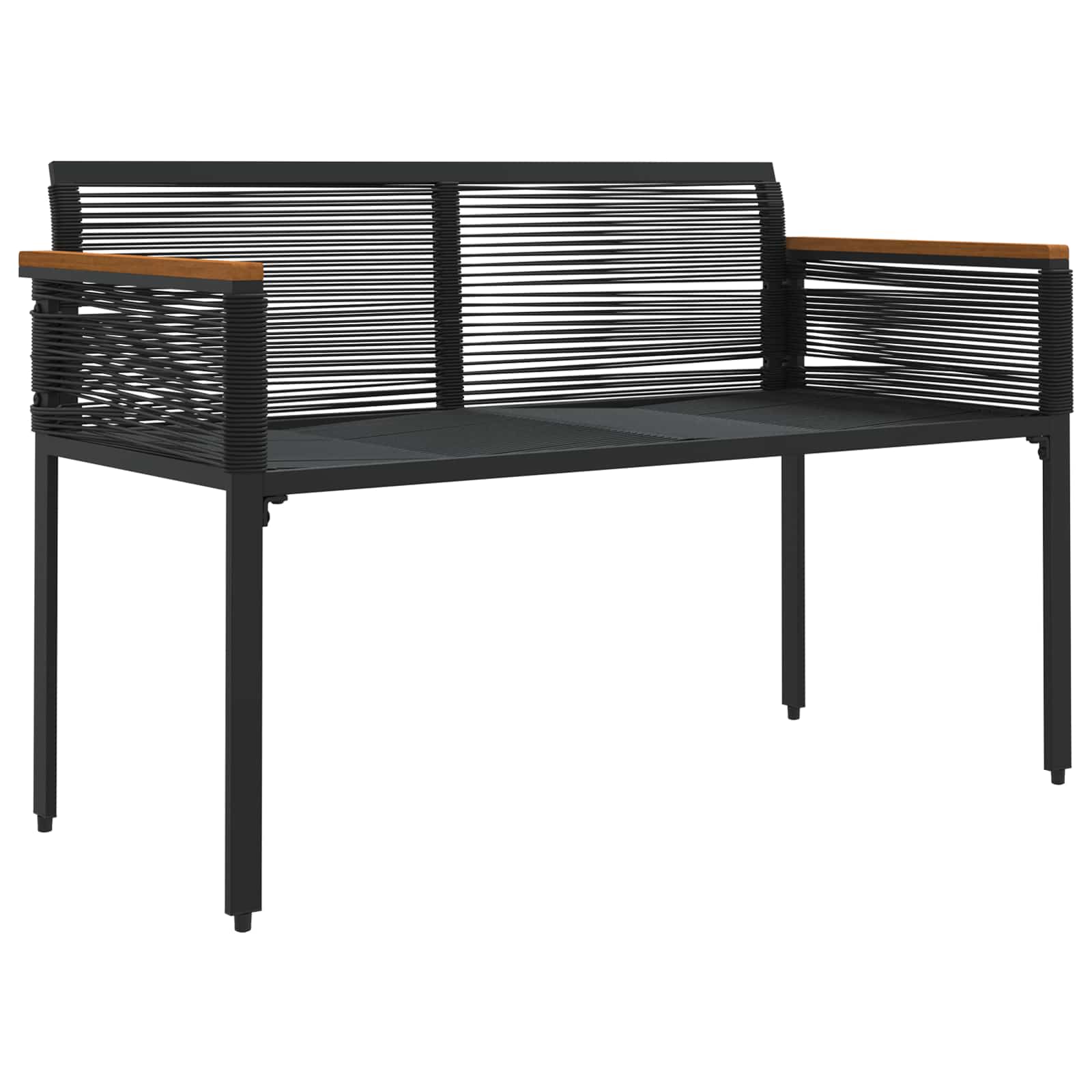 Vanjska klupa Crna i krem-bijela 117 x 54 x 74.5 cm poliratan