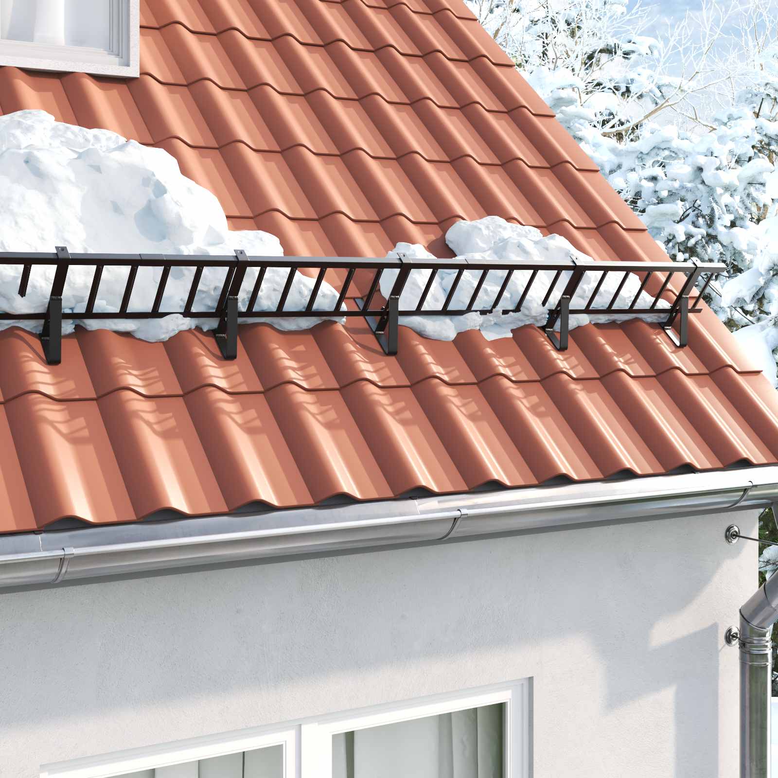 Podrška za zaštitu od snijega 12 pcs Crna 29,5 x 3 x 34,5 cm