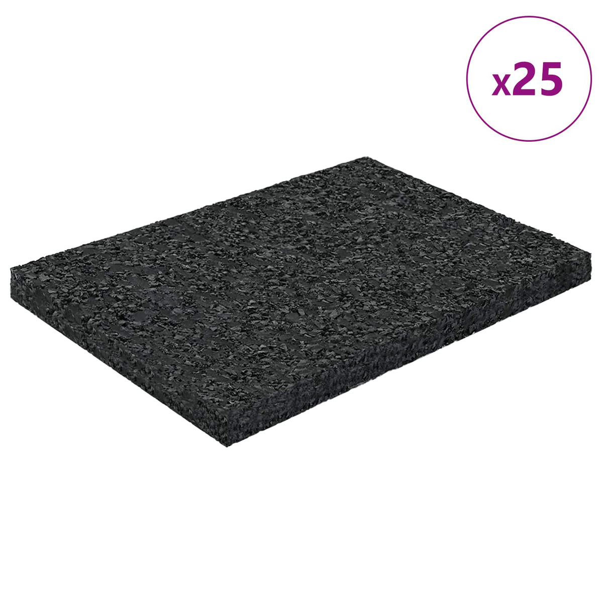 Gumenasti granulatni vanjski pod Crna 6 x 9 x 0,6 cm Guma