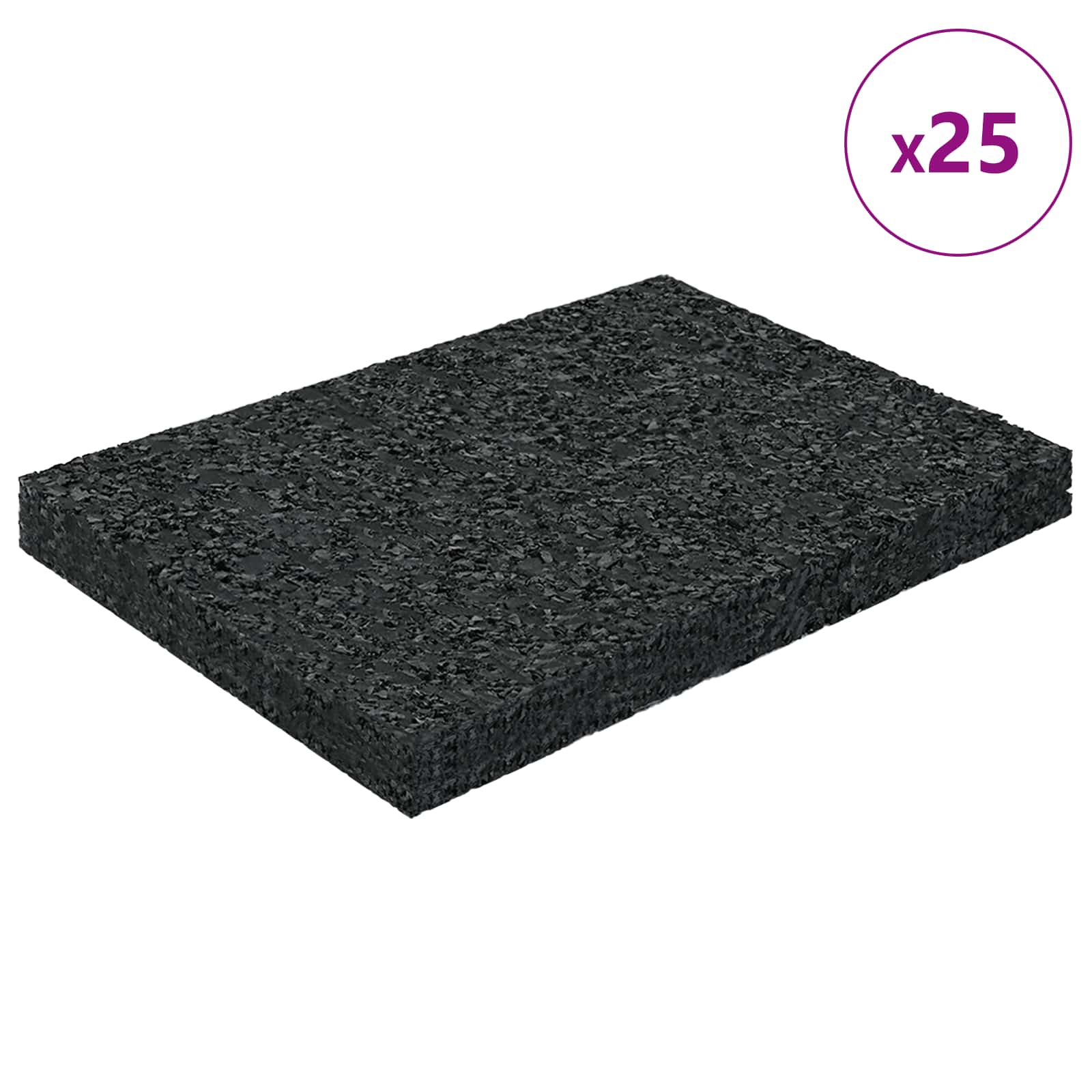 Gumenasti granulatni vanjski pod Crna 6 x 9 x 0,8 cm Guma