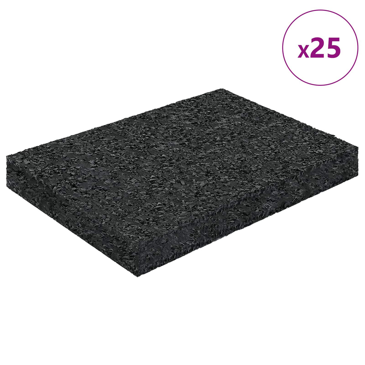 Gumenasti granulatni vanjski pod Crna 6 x 9 x 1 cm Guma