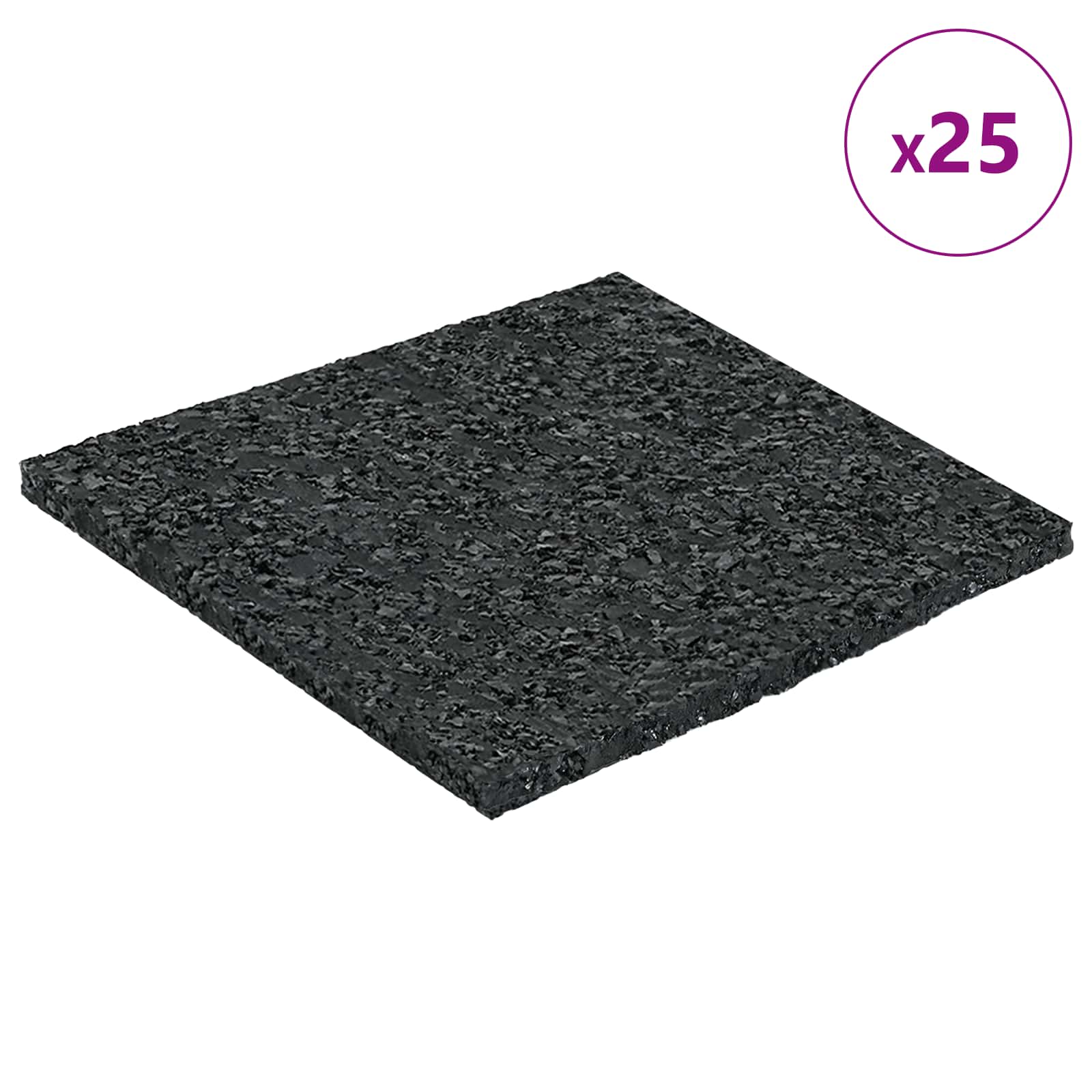 Gumenasti granulatni vanjski pod Crna 9 x 9 x 0,3 cm Guma